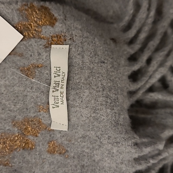 NWT 🆕️ Made in Italy Gray Wool Blend Fringed w/Metallic Accents Long Vest XL - Picture 4 of 8